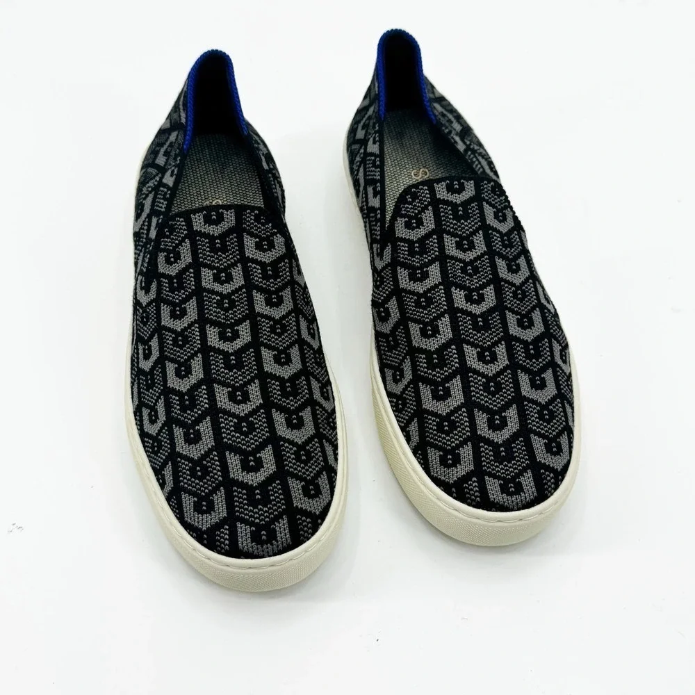 Rothy's The Original Slip On Logo Sneaker in Black Size 7.5 NWOB